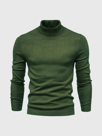 Rollkragen Pullover Herren Baumwolle | Elegant & Bequem in Dunkelgrün