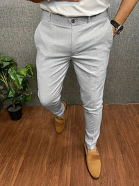Herren Hose Slim Fit | Leicht Bequem in Hellgrau