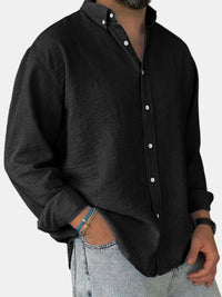 Nicholas | Herren Klassisches Button-Down Hemd in Schwarz