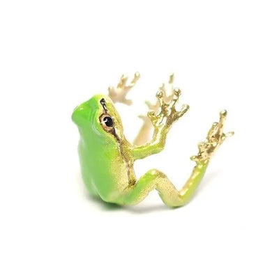 FrogGlam - Eleganter Baumpfauenring und Ohrringe