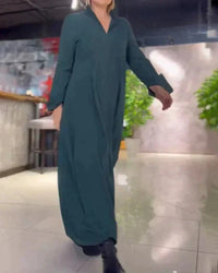 Evite - Langes weiches Stretchkleid in Grün