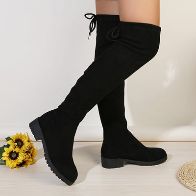 Overknee Stiefel Damen | Schlupf mit Blockabsatz