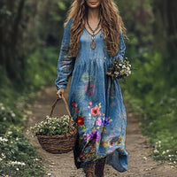 Louane™ - Kleid Mit Blumenmuster in Blau