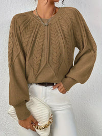Louisa™ | Handgehäkelter Pullover in Braun