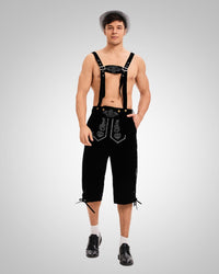 Christian | Herren Klassiker Oktoberfest Lederhose in Schwarz