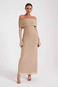 Astella - Paillettenkleid in Beige
