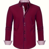 ALBERTO | ELEGANTE LEICHTE HEMD MIT KONTRASTDETAILS in Bordeaux