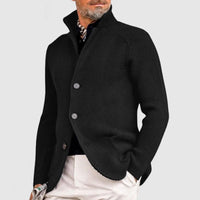 Strickjacke Herren Mit Knöpfen | Elegantes Taschen-Design in Schwarz