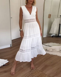 KATRINN | WEIßES SPITZENKLEID in Weiß