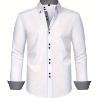 ALBERTO | ELEGANTE LEICHTE HEMD MIT KONTRASTDETAILS in Weiß