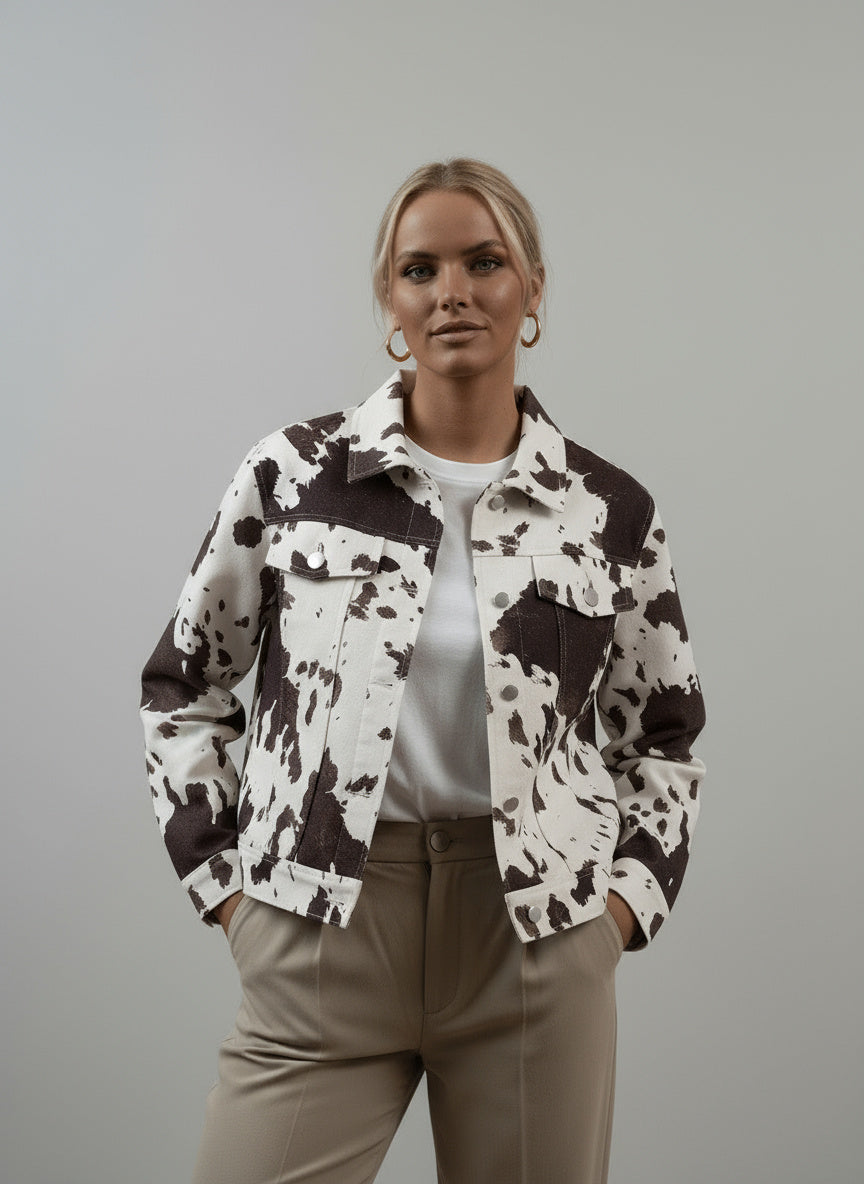 Aylin | Kurzjacke Mit Kuhmuster