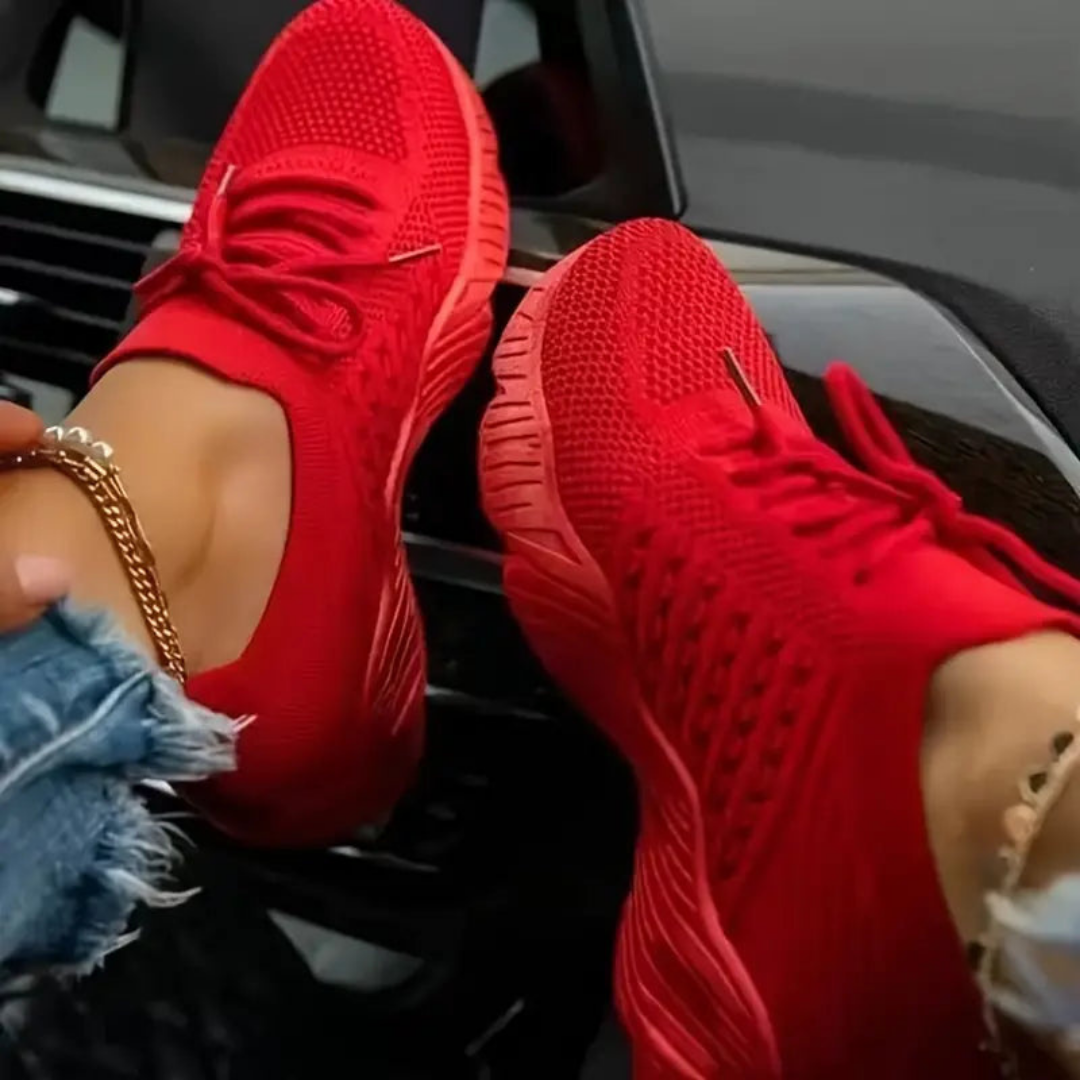 Damen Sommer-Sneaker mit Schnürung und Chunky-Sohle