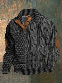 Basil™ – 3D-Print Pullover mit Muster in Grau