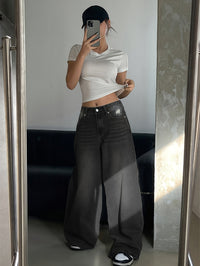 Baggy Jeans Damen | Weit Geschnitten Mit Hoher Taille in Schwarz