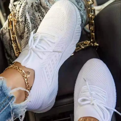 Damen Sommer-Sneaker mit Schnürung und Chunky-Sohle