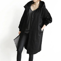 Regenjacke Damen Mit Knopfverschluss | Klassisch & Wetterfest in Schwarz
