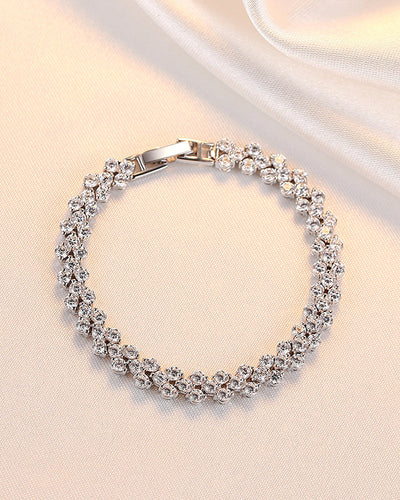 Katherine - funkelndes Tennisarmband mit Herz-Zirkonia-Steinen | glamouröse Armbänder Frauen