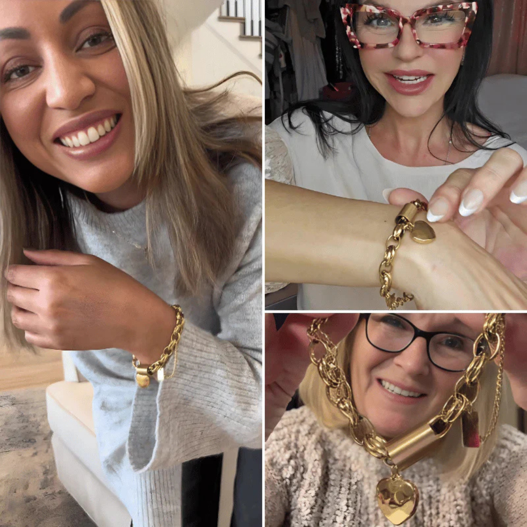 Julia - Goldenes Herzarmband