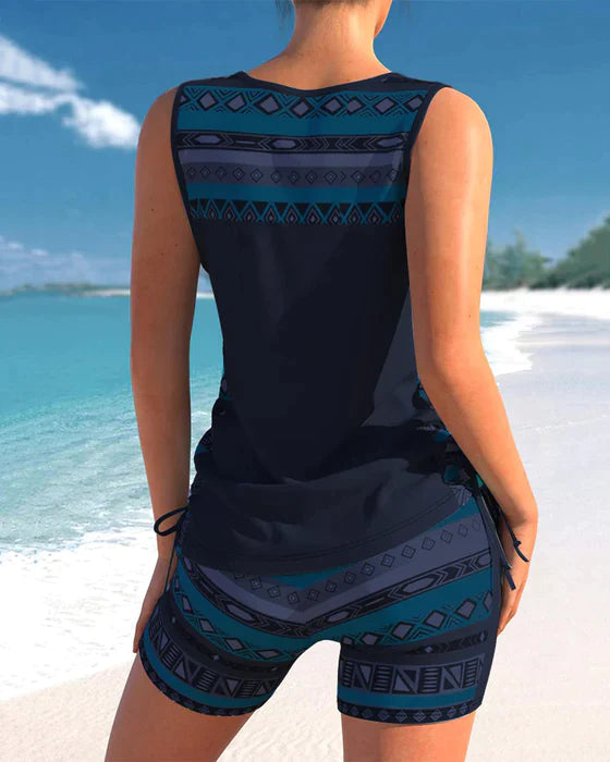Lila® | Tankini mit Tribal-Print und gekreuzten Details