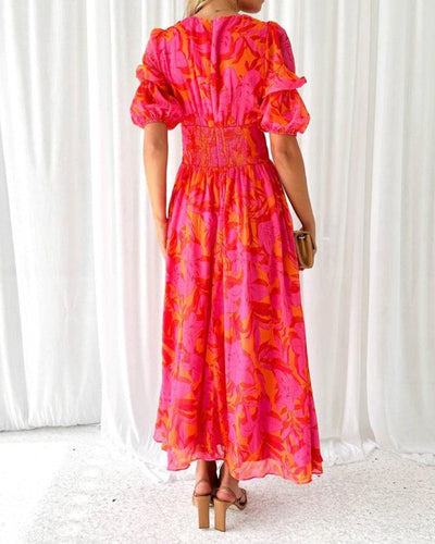 Derana™ Rot-Rosa Maxikleid