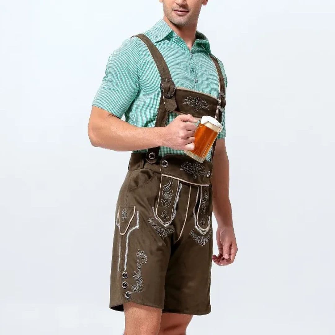 Bestickte Trachten Lederhose für Herren - Oktoberfest 2025