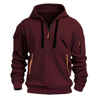 Burton - Moderner Hoodie mit halbem Reißverschluss in Rot