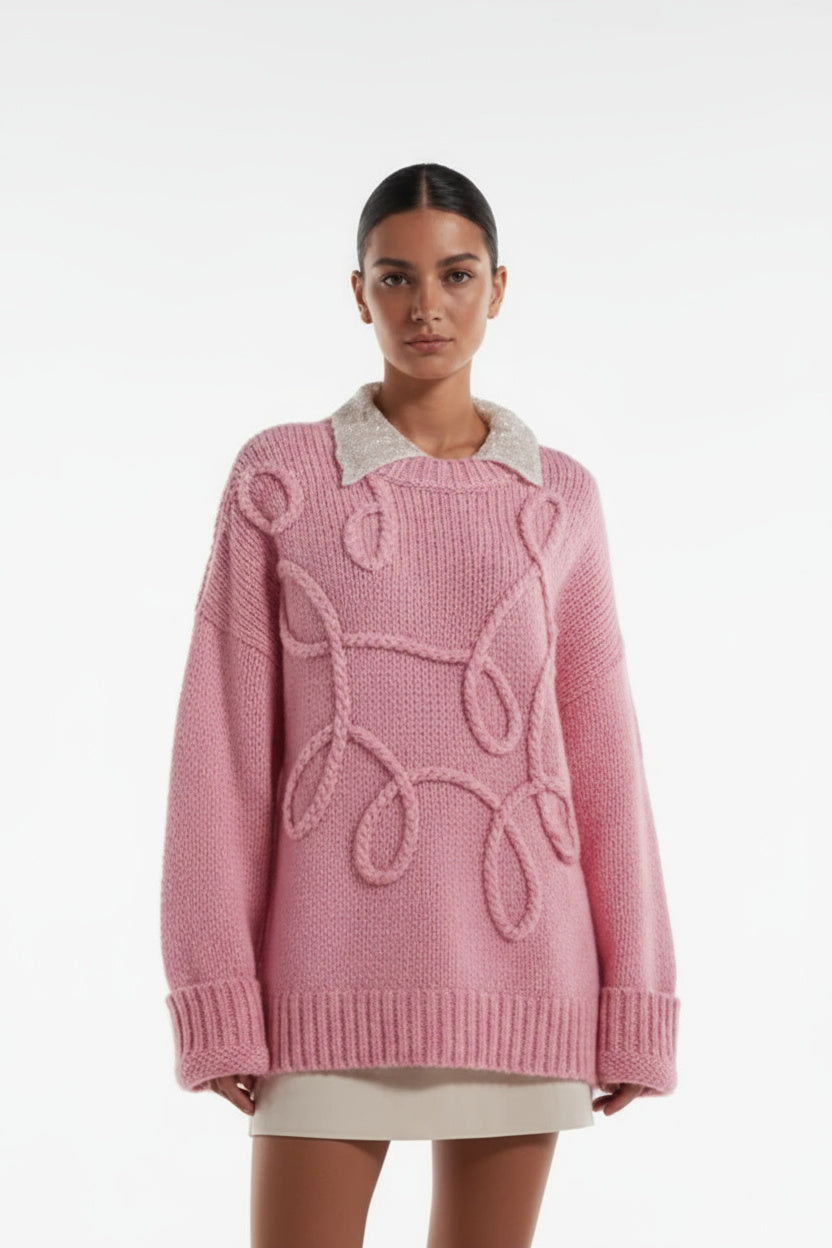 Sienna | Übergroßer Strickpullover Damen Rundhalsausschnitt