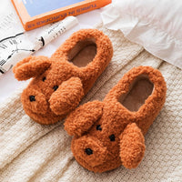 Kuschelige Kuhmuster Pantoffeln in puppy braune Slides