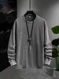 Alden – Vintage Inspiriertes Langarm Hemd in Grau