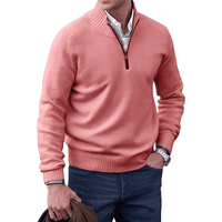 Pullover Herren Reißverschluss Winter | Warm Komfort in Rosa
