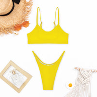 Rita | Hochgeschnittener Sommerbikini in Gelb