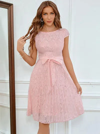 Elegantes Spitzen Cocktailkleid - Livia in Rosa