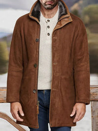Vintage Wildlederjacke mit Fleecefutter - Albert in Braun