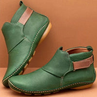 Stylische Damenstiefeletten aus Leder - Andrea in Grün