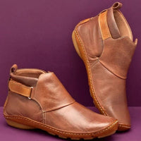 Stylische Damenstiefeletten aus Leder - Andrea in Braun