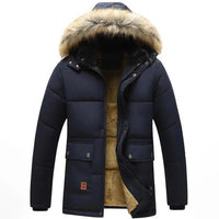 Parka Jacke mit Pelzkragen für Männer - Artur in Marineblau