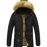 Parka Jacke mit Pelzkragen für Männer - Artur in Schwarz