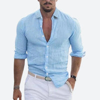 Felix | Herren Leichtes Sommer Freizeithemd in Hellblau