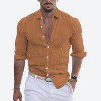 Felix | Herren Leichtes Sommer Freizeithemd in Orange