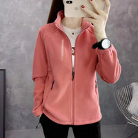 Sportliche Damen-Fleece-Jacke - Ava in Rosa