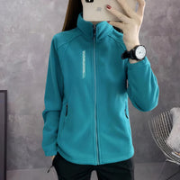 Sportliche Damen-Fleece-Jacke - Ava in Pfauenblau