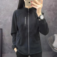 Sportliche Damen-Fleece-Jacke - Ava in Schwarz