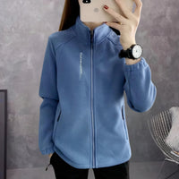 Sportliche Damen-Fleece-Jacke - Ava in Denim Blau
