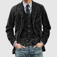 Vintage-Blazer und Weste - Adam in Schwarz
