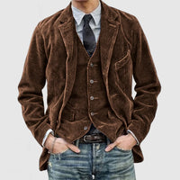 Vintage-Blazer und Weste - Adam in Braun