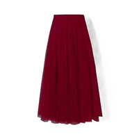 Maleah - Eleganter Faltenrock in Dunkelrot