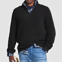 Constantine - Warmer Pullover mit halbem Zipper in Schwarz