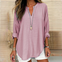 Eliza - Komfortable V-Ausschnitt-Bluse in Rosa