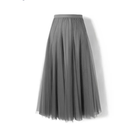 Maleah - Eleganter Faltenrock in Dunkelgrau