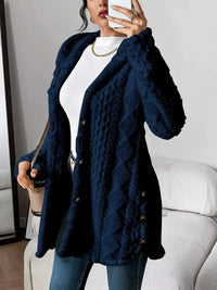 Sophia | Kuschelige Plüsch Strickjacke in Marineblau